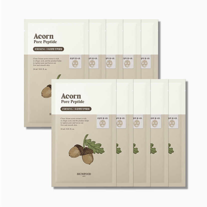 SKINFOOD Acorn Pore Peptide Mask Set 24ml x 10 sheets