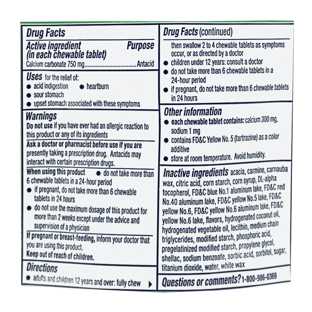 Alka-Seltzer Heartburn Relief Chews - Bag of 8 Chewable Tablet