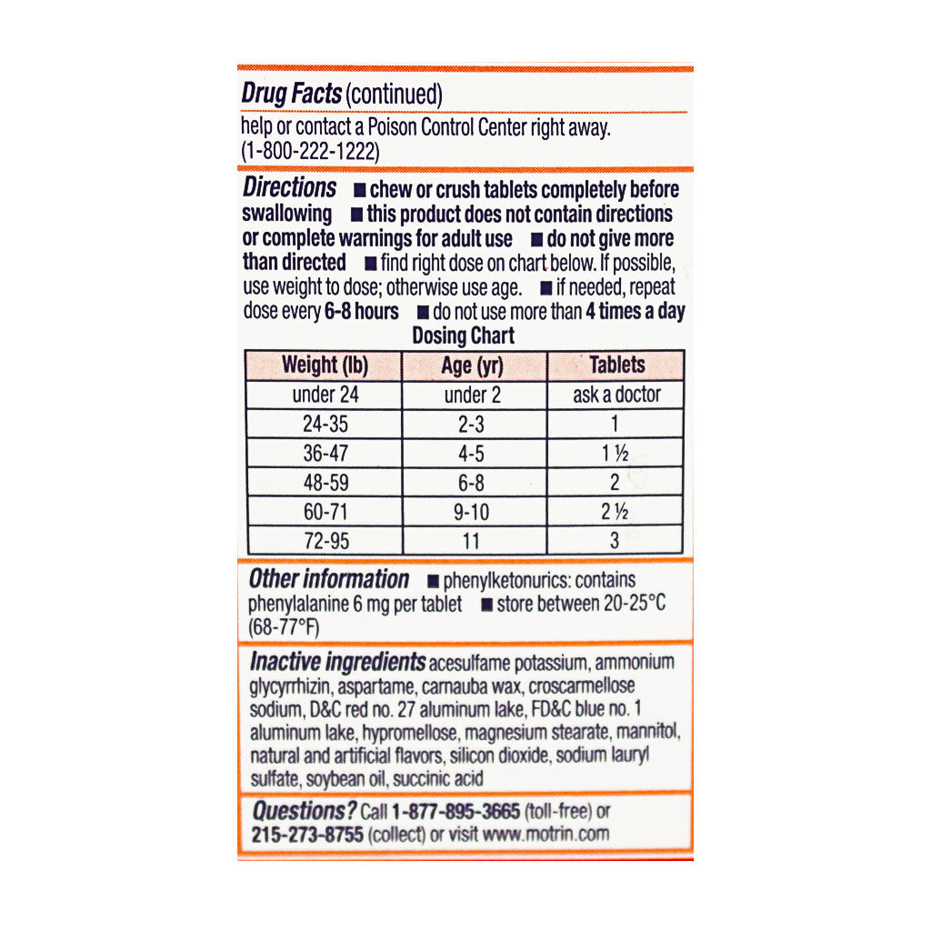 Motrin Children's Chewable Tablet - Box of 24