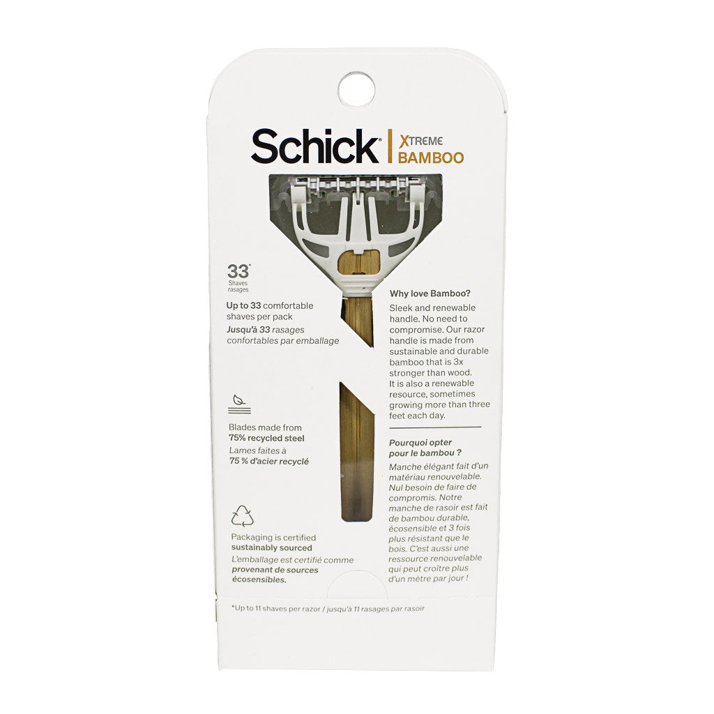 DBM - Schick Xtreme3 Bamboo Hybrid Razor with 3 Refills