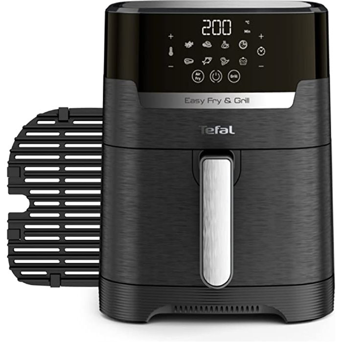 Tefal EasyFry Precision 2-in-1 Digital Air Fryer and Grill 4.2 Litre Capacity 8 Programs inc Dehydrator Black EY5058, 1550W