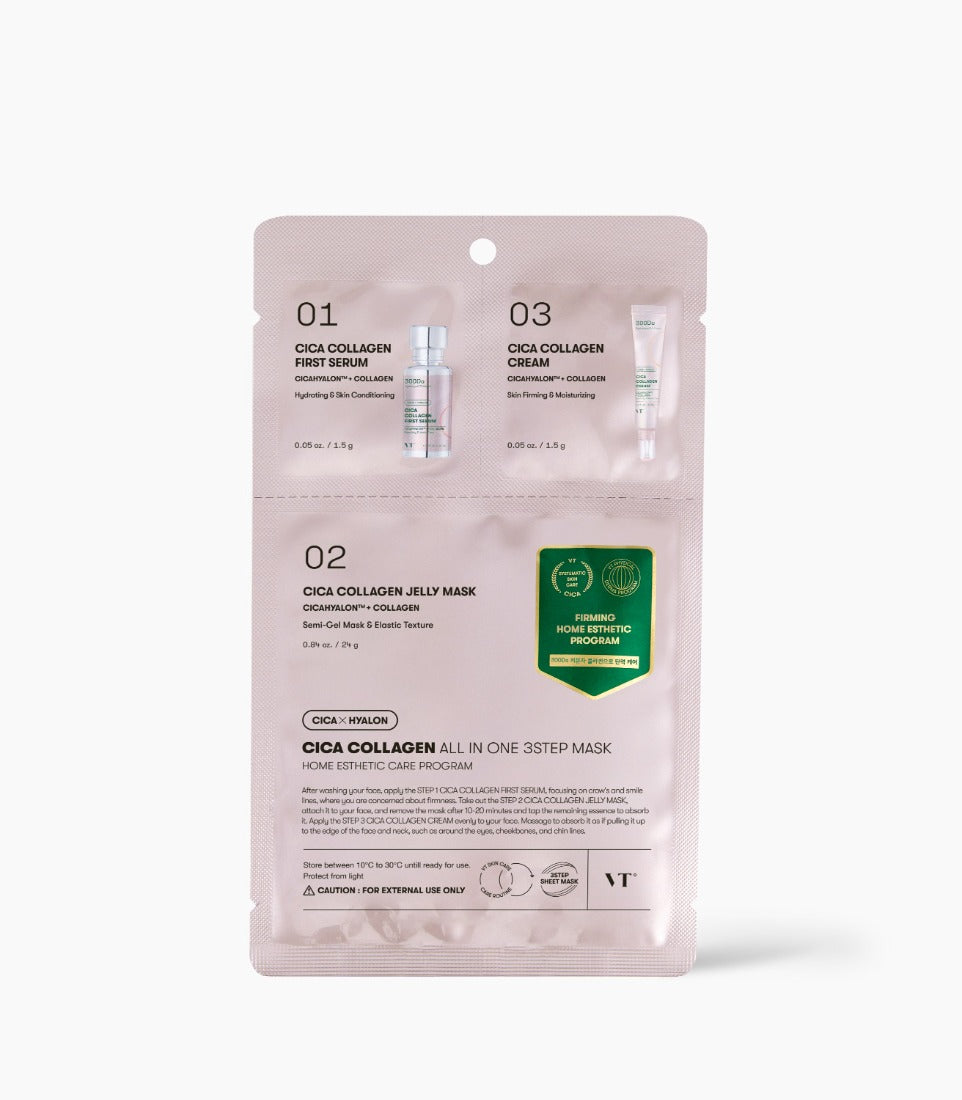 VT Cica Collagen All In One 3step Mask 1.5g + 24g + 1.5g
