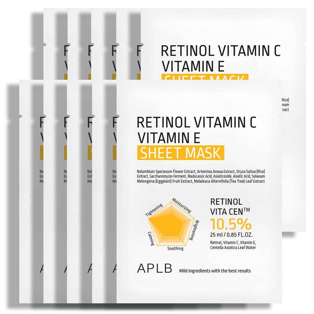 APLB Retinol Vitamin C Vitamin E Sheet Mask 25ml x 10 Sheets
