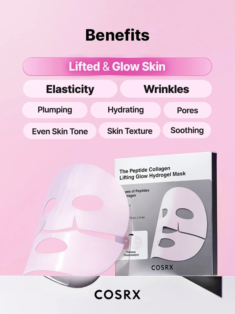 COSRX The Peptide Collagen Lifting Glow Hydrogel Mask 3 sheets