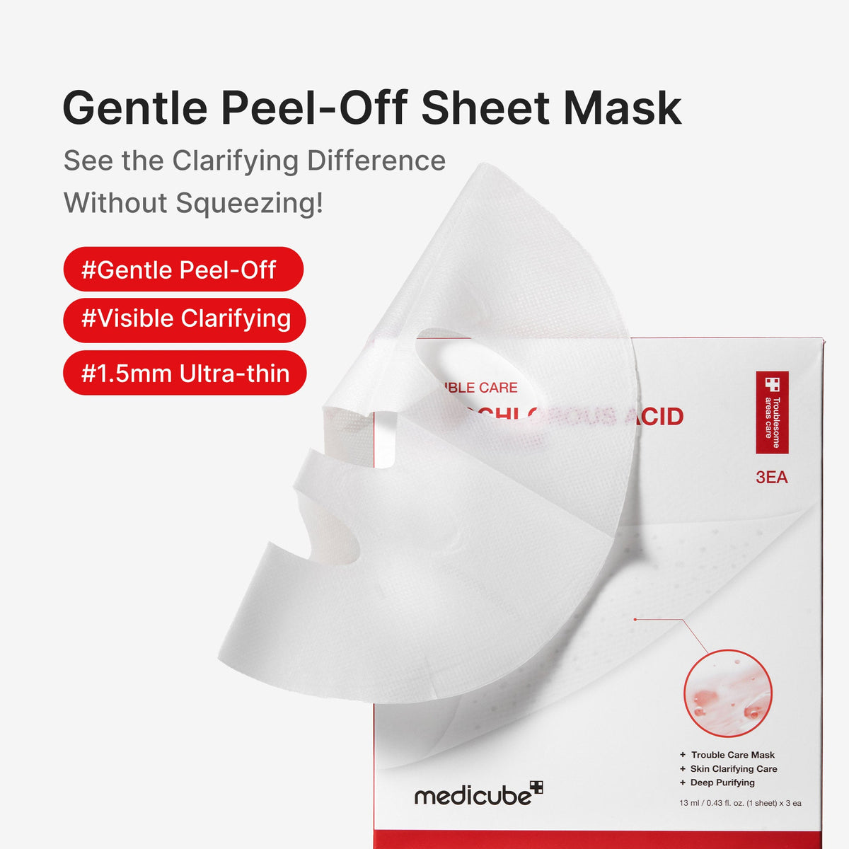 medicube Hypochlorous Acid Peel Mask Set 13ml x 3 sheets
