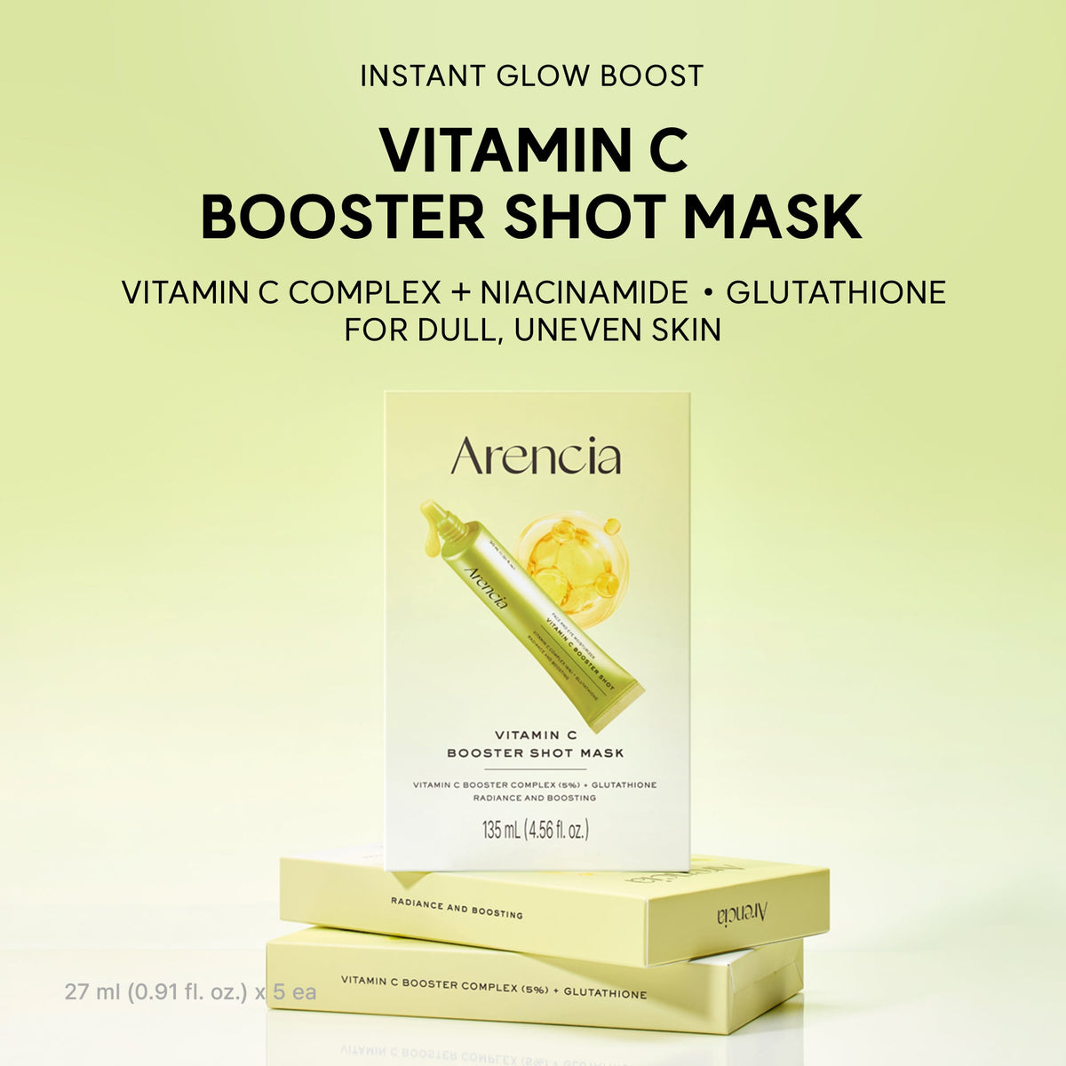Arencia Vitamin C Booster Shot Mask Set 27ml x 5 sheets