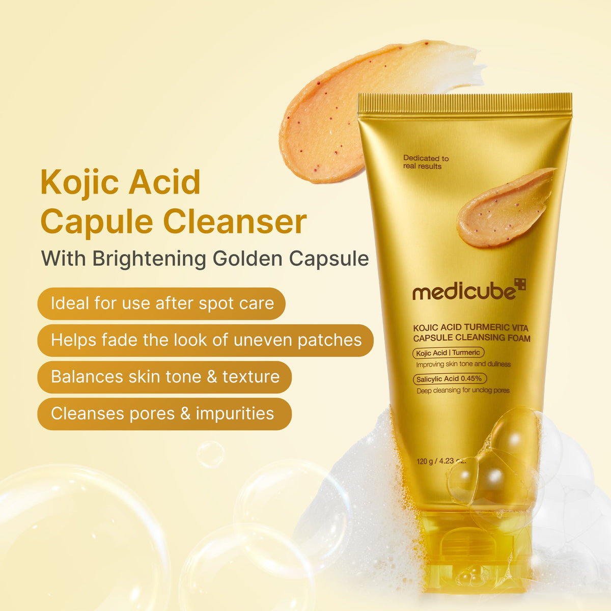 medicube Kojic Acid Turmeric Vita Capsule Cleansing Foam 120g
