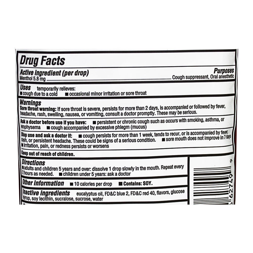 Halls Cough Suppressant Regular - Stick of 9 Drops