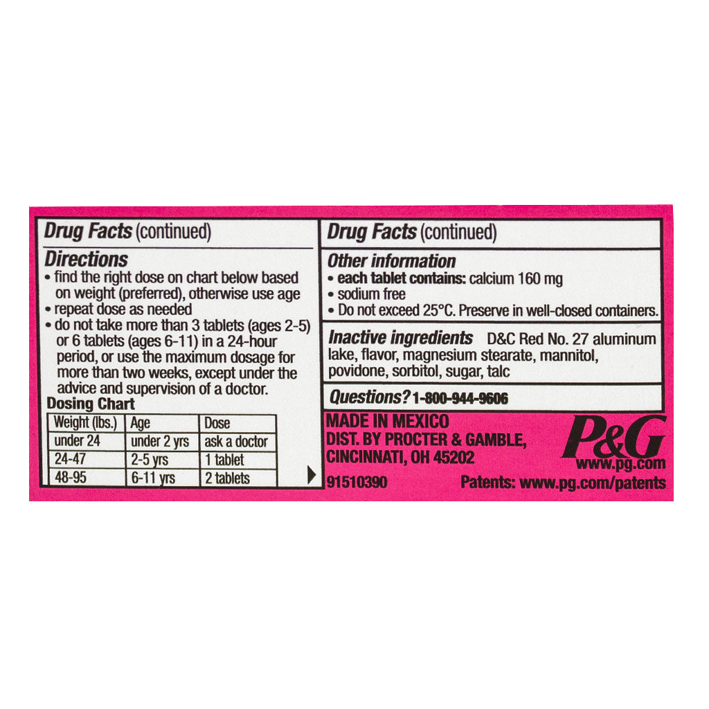 Pepto Kid's Bubblegum Chewable Tablets - Box of 24