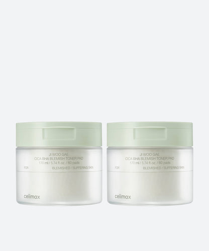 celimax JIWOOGAE Cica BHA Blemish Toner Pad 60 pads