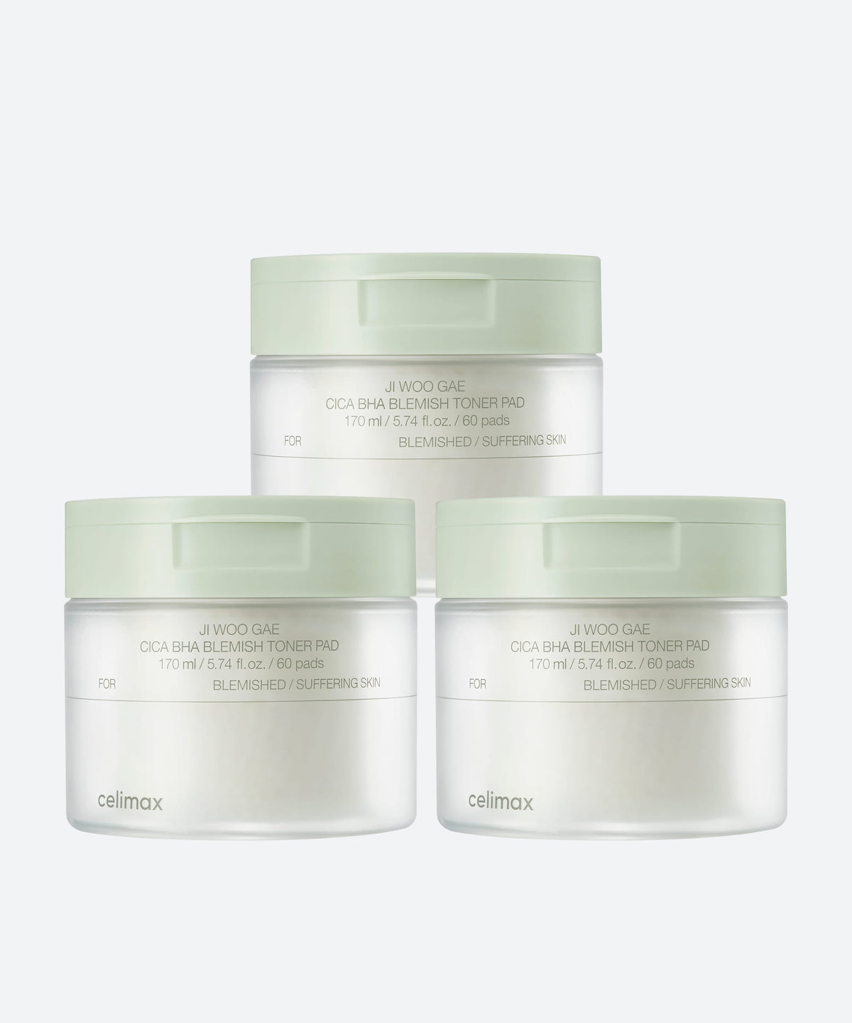 celimax JIWOOGAE Cica BHA Blemish Toner Pad 60 pads
