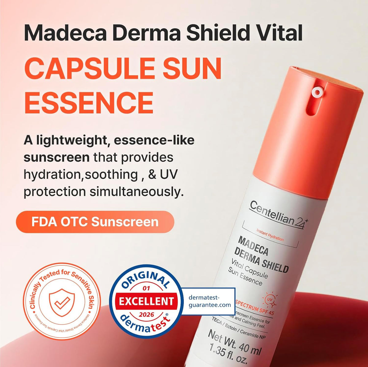 Centellian24 Madeca Derma Shield Vital Capsule Sun Essence OTC Version 40ml