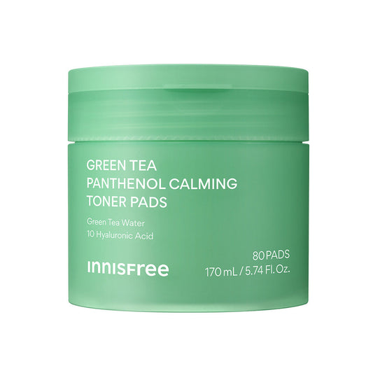 innisfree Green Tea Panthenol Calming Toner Pads 80 pads