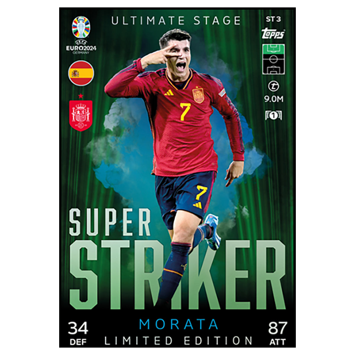 Topps Match Attax UEFA EURO 2024 Trading Cards Super Strikers Booster Tin 10 Pack