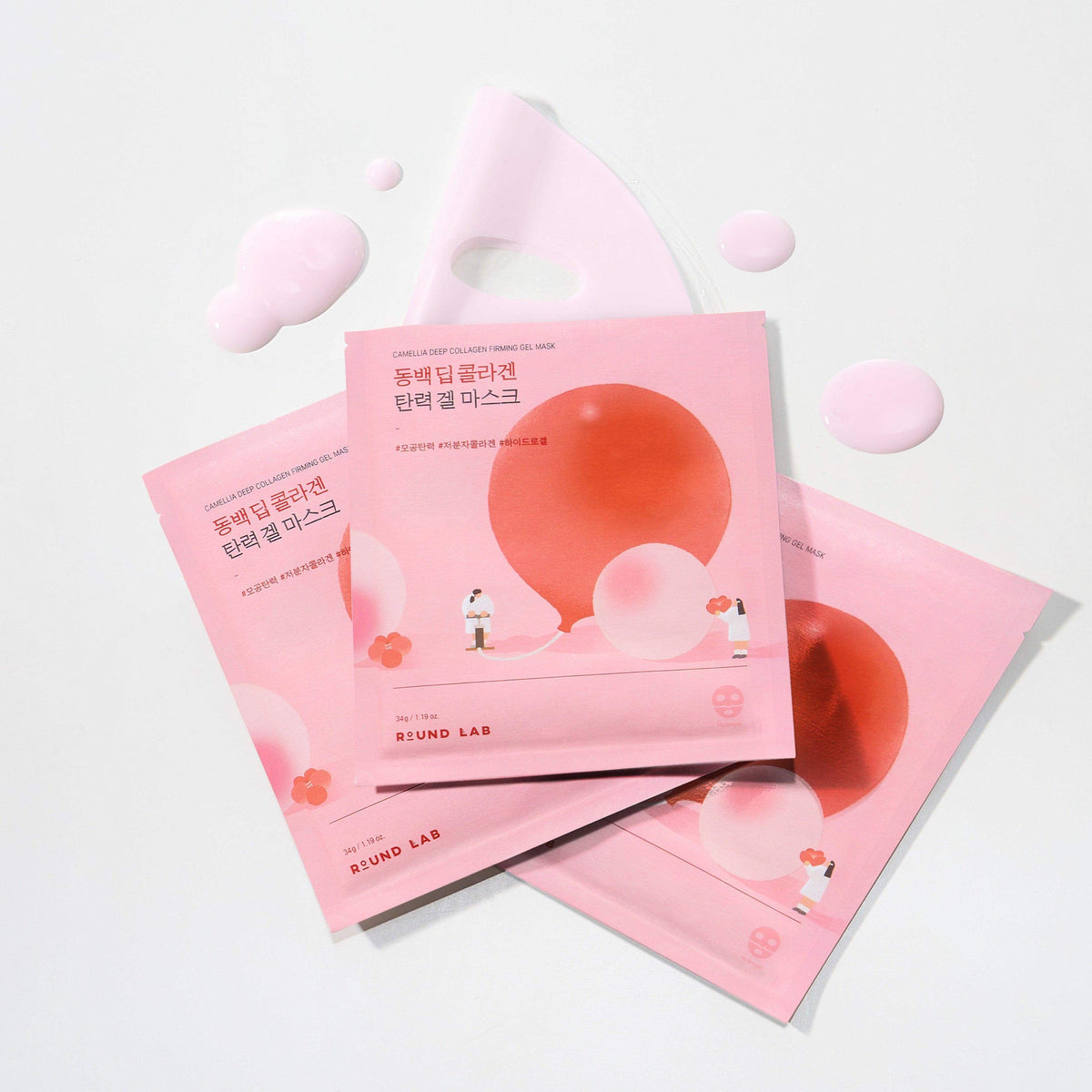 ROUND LAB Camellia Deep Collagen Firming Gel Mask Set 34g x 4 sheets