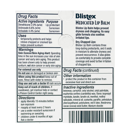 Blistex Medicated Berry Lip Balm SPF 15 - 0.15 oz. Tube