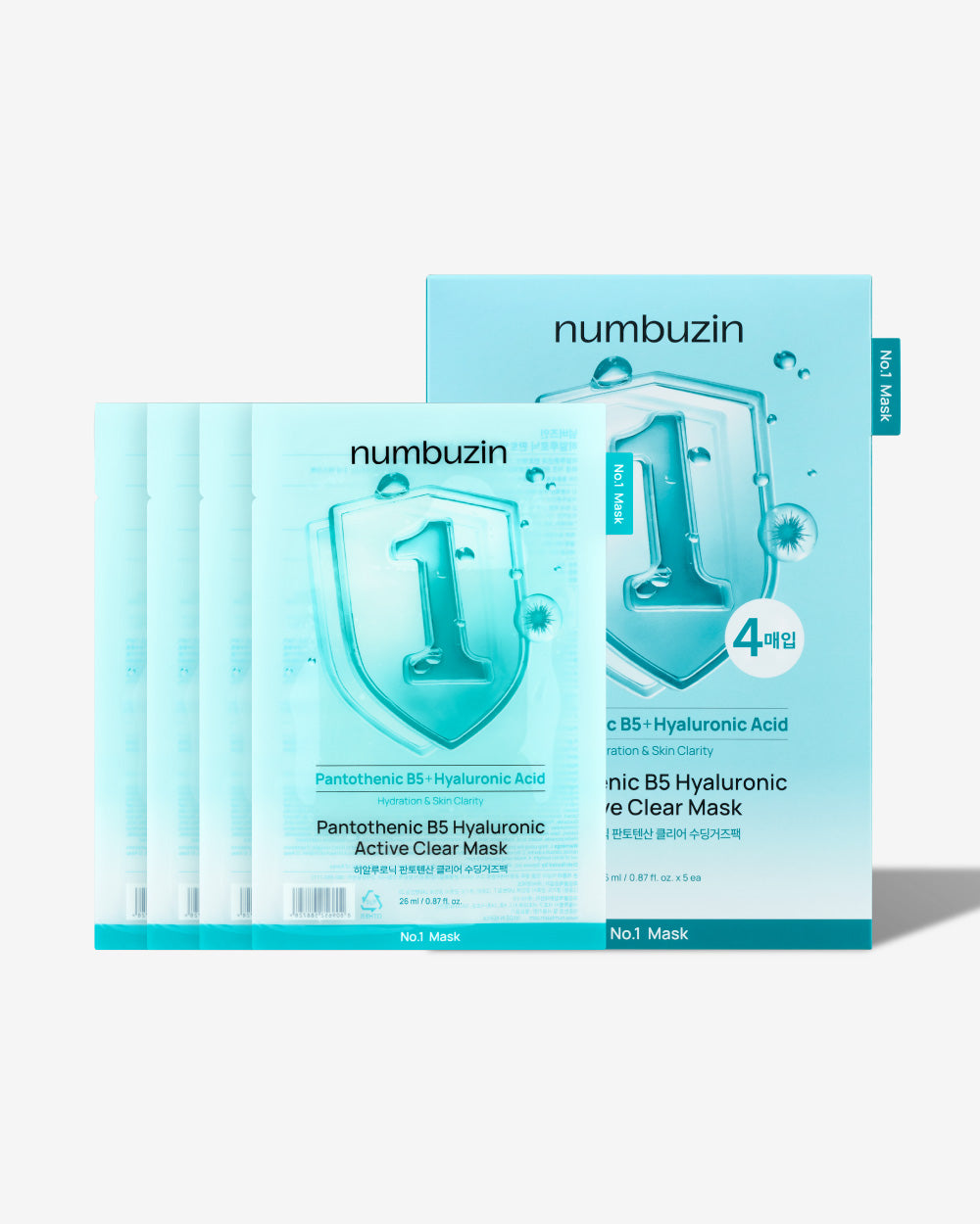 numbuzin No.1 Pantothenic B5 Hyaluronic Active Clear Mask 26ml x 1 sheet