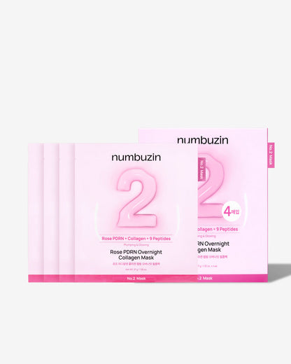 numbuzin No.2 Rose PDRN Overnight Collagen Mask 37g x 4 sheets