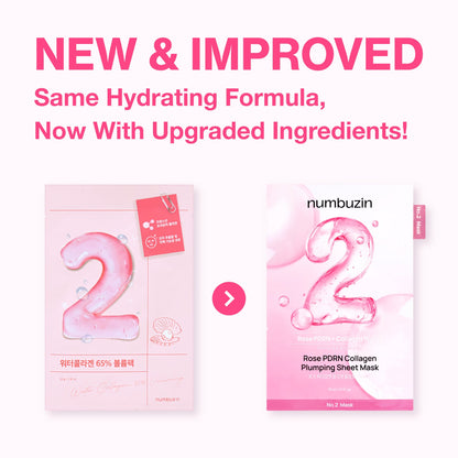 numbuzin No.2 Rose PDRN Collagen Plumping Sheet Mask 33ml x 10 sheets