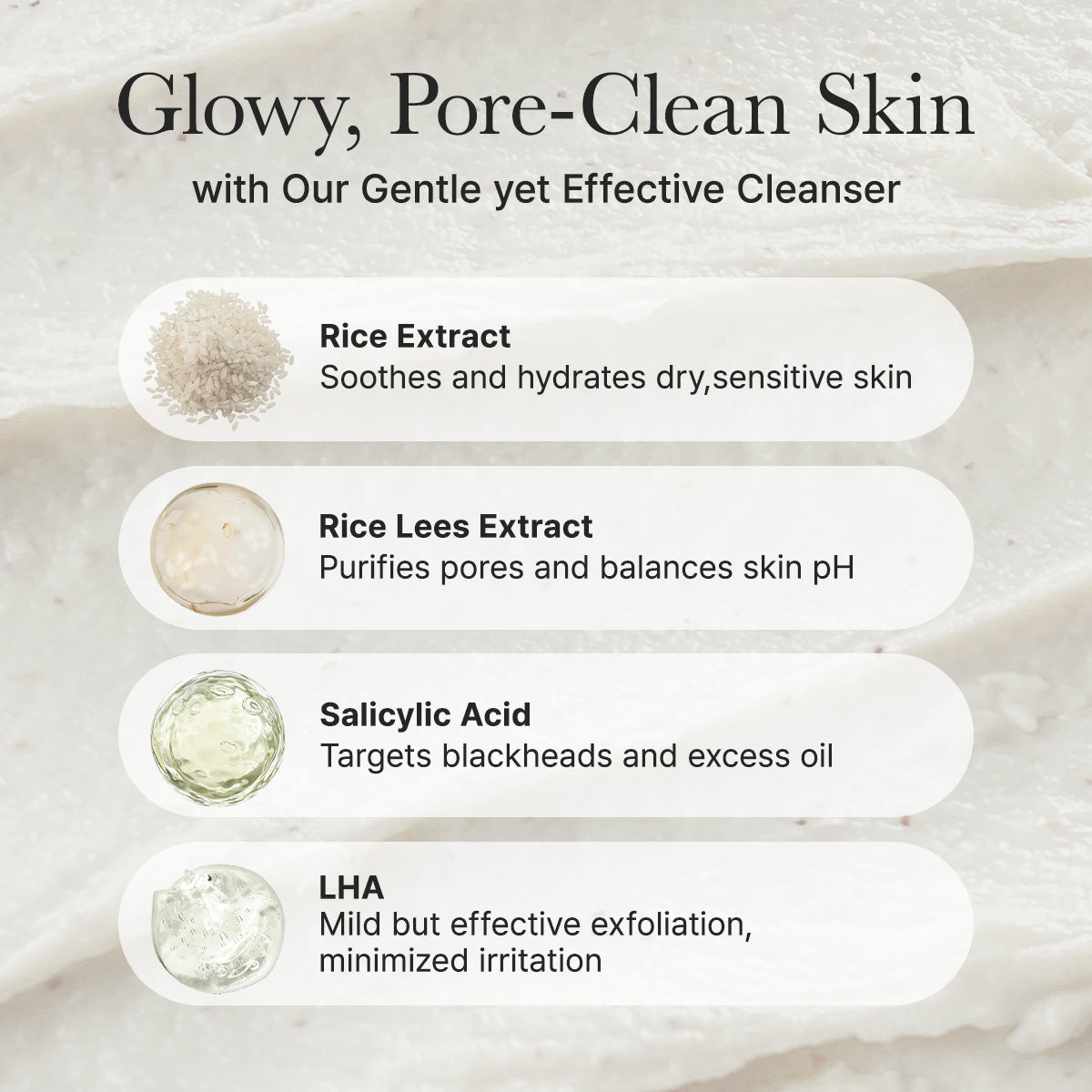 Arencia Rice + LHA Pore Control Rice Cake Cleanser 150g