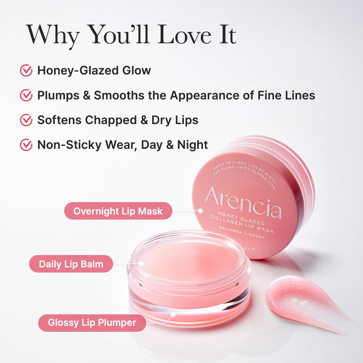 Arencia Honey Glazed Collagen Lip Mask 15g