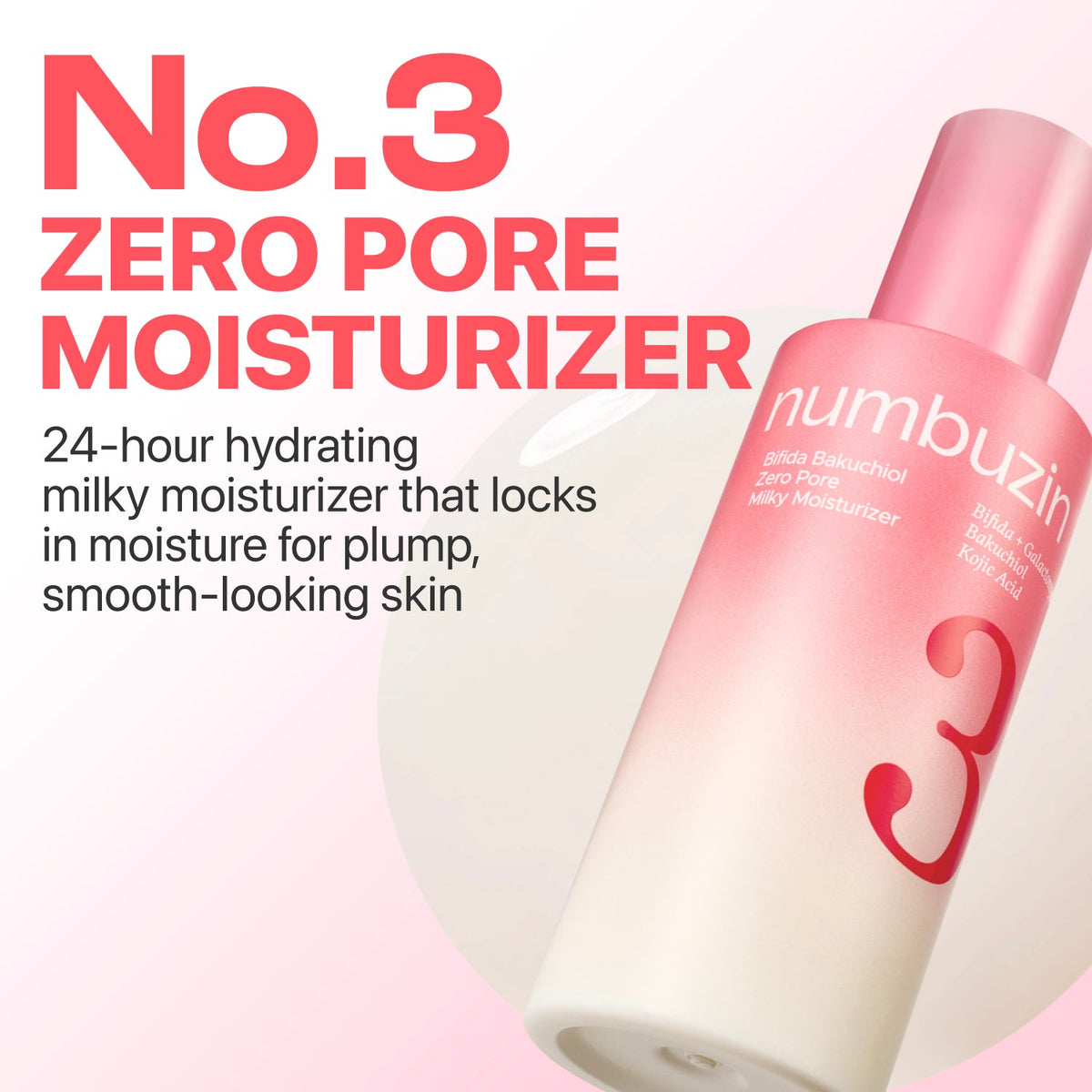 numbuzin No.3 Bifida Bakuchiol Zero Pore Milky Moisturizer 150ml