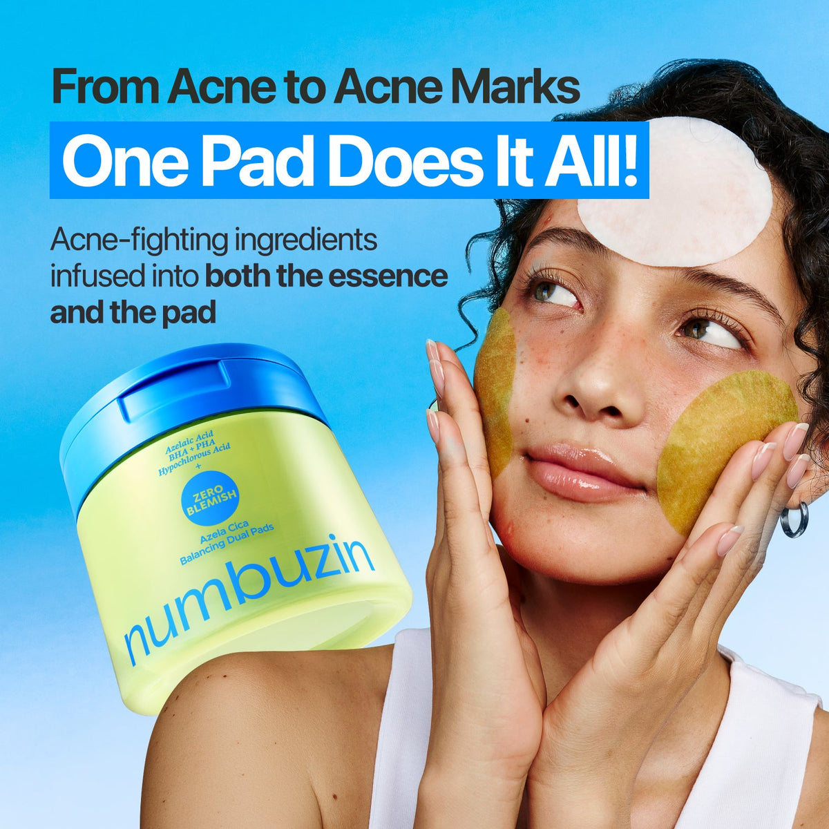 numbuzin Zero Blemish Azela Cica Balancing Dual Pads 60 pads