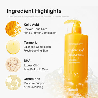 medicube Kojic Acid Turmeric Purifying Gel Cleanser 500ml