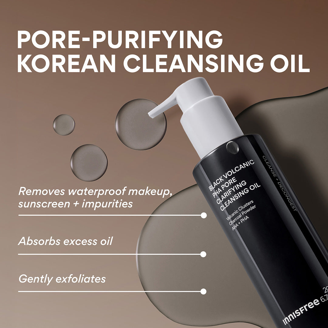 innisfree Black Volcanic PHA Pore Clarifying Cleansing Oil 200ml