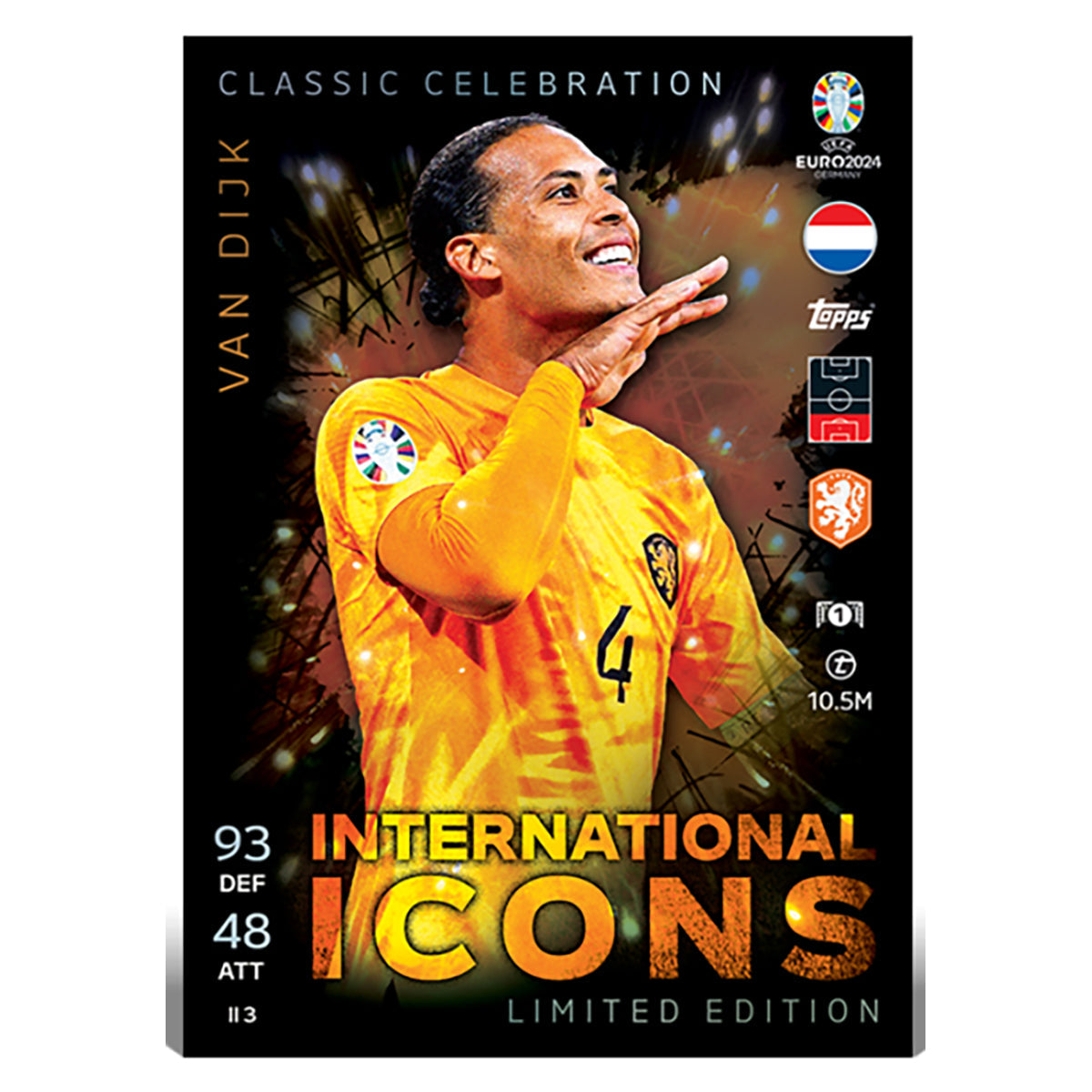 Topps Match Attax EURO 2024 Trading Cards Mega Tin 3: International Icons 10 Pack