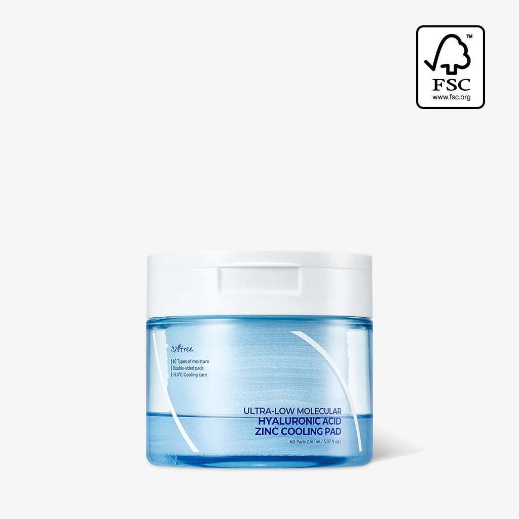 Isntree Ultra-Low Molecular Hyaluronic Acid Zinc Cooling Pad 60 pads