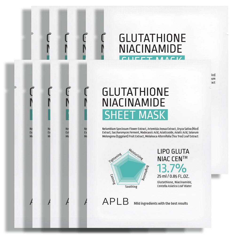 APLB Glutathione Niacinamide Sheet Mask 25ml x 10 Sheets