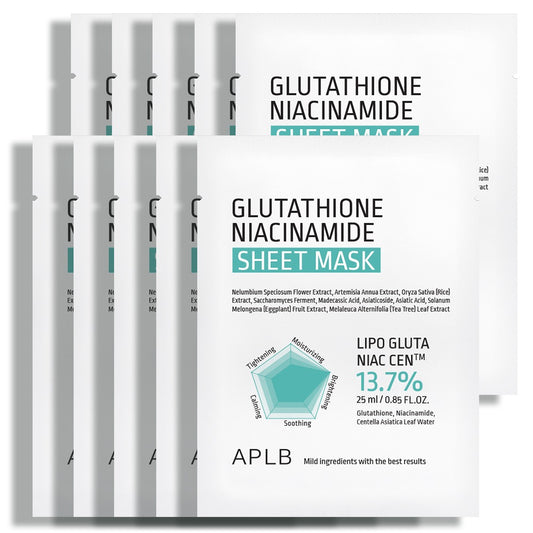 APLB Glutathione Niacinamide Sheet Mask 25ml x 10 Sheets