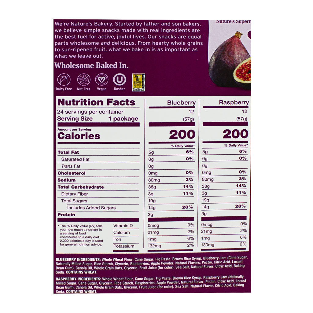 Nature's Bakery Two Flavor Fig Bars Variety Pack - 2 oz.