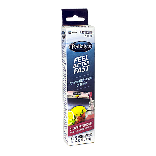 UNAVAILABLE - Pedyalite Electrolyte Power Strawberry Lemonade Powder Sticks – Two 0.6 oz. Packets