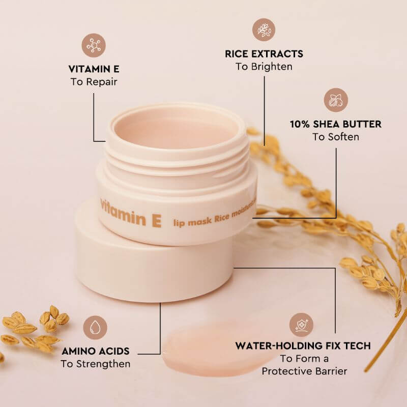 THE FACE SHOP Vitamin E Lip Mask Rice 14g