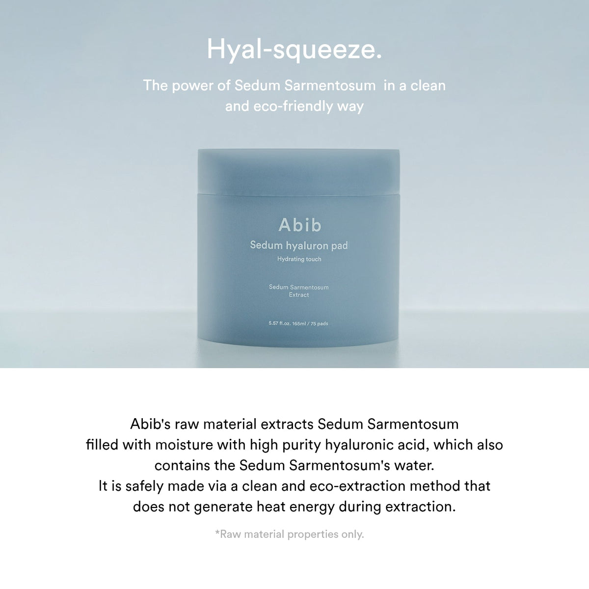 Abib Sedum Hyaluron Pad Hydrating Touch 75 pads