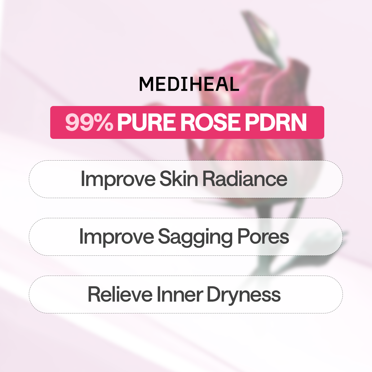 MEDIHEAL Rose PDRN Essential Mask Set 24ml x 10 sheets