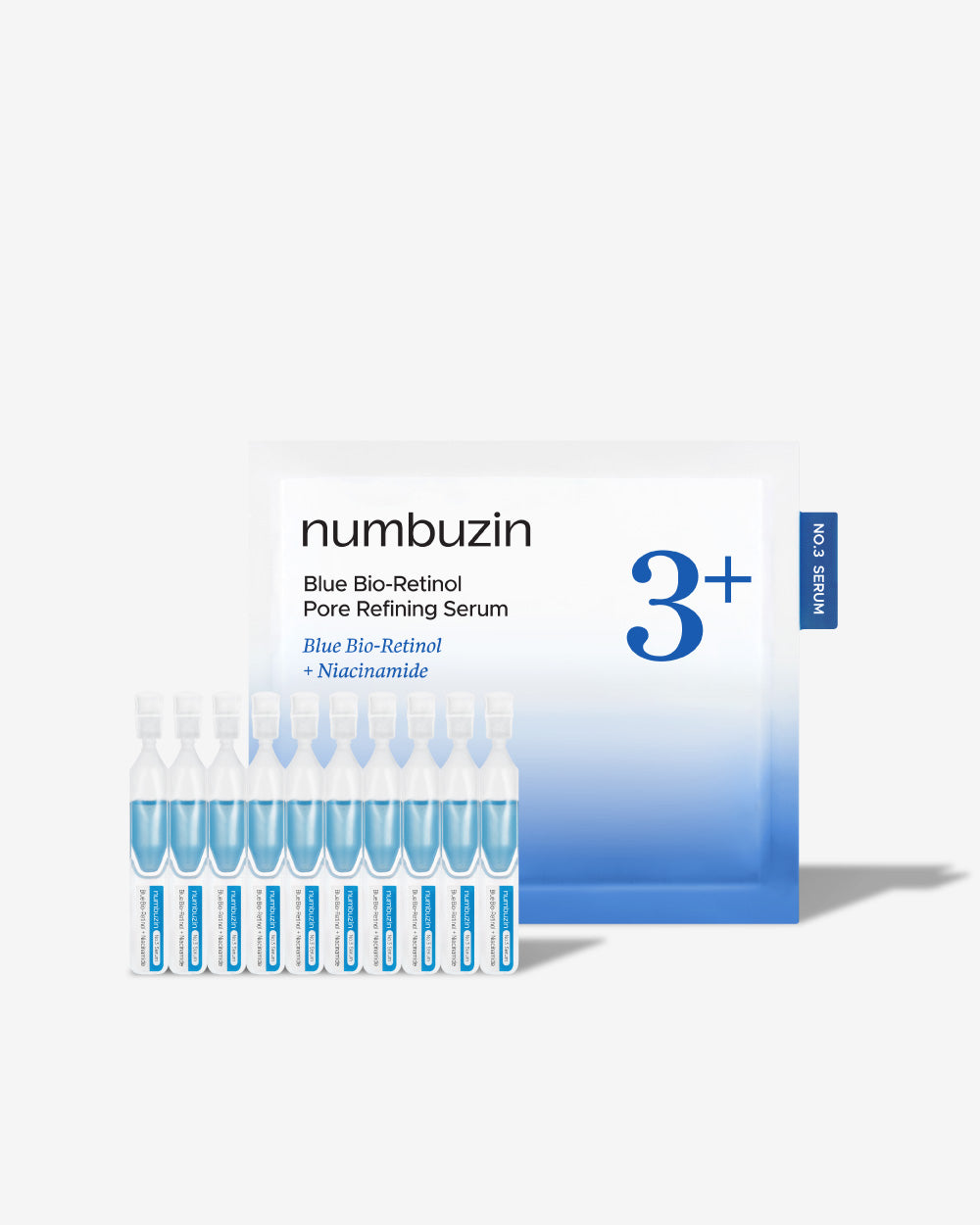 numbuzin No.3 Blue Bio-Retinol Pore Refining Serum Vial Set 1.3ml x 10 vials