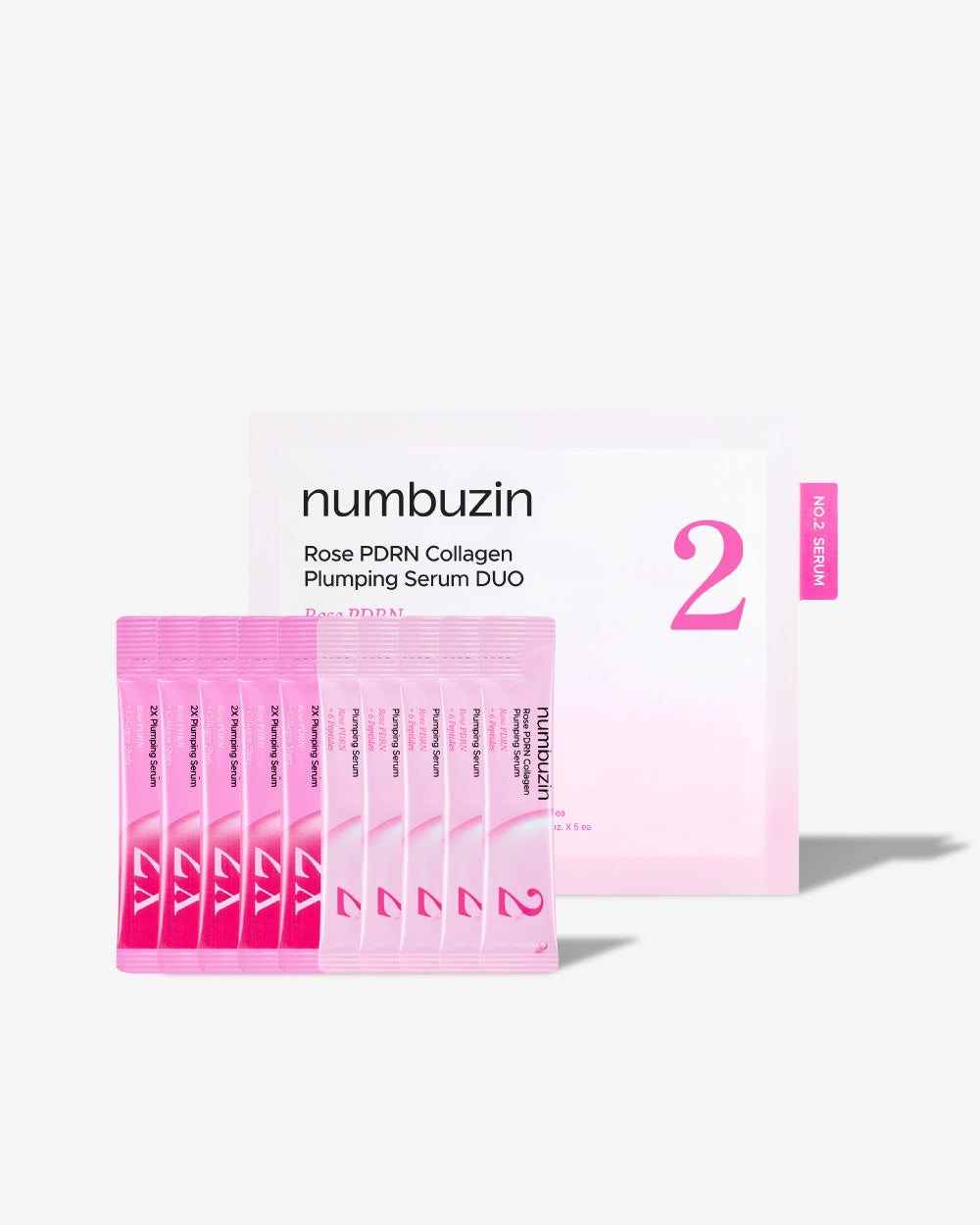 numbuzin No.2 Rose PDRN Collagen Plumping Serum Duo Stick Set 1.2ml x 10 pcs