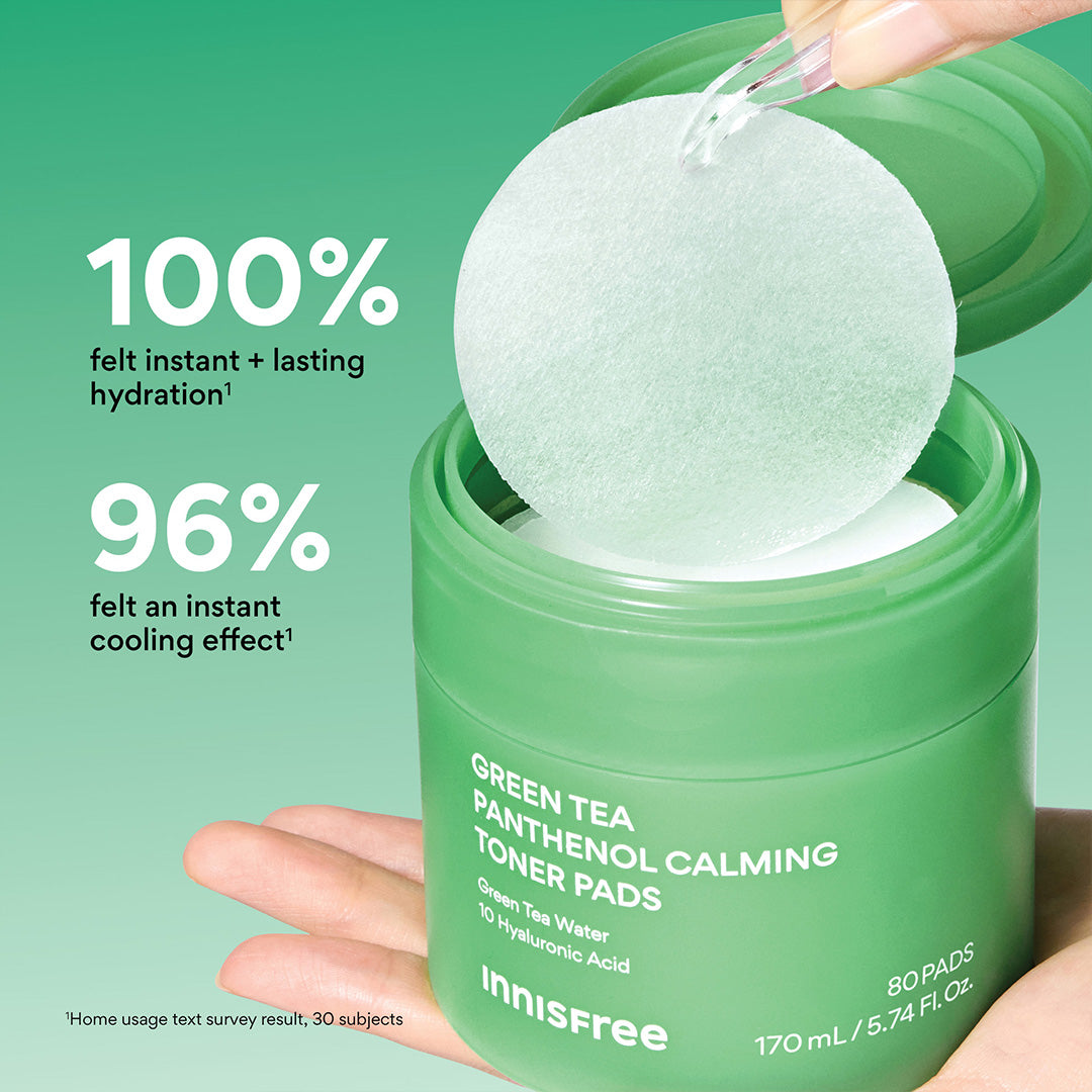innisfree Green Tea Panthenol Calming Toner Pads 80 pads