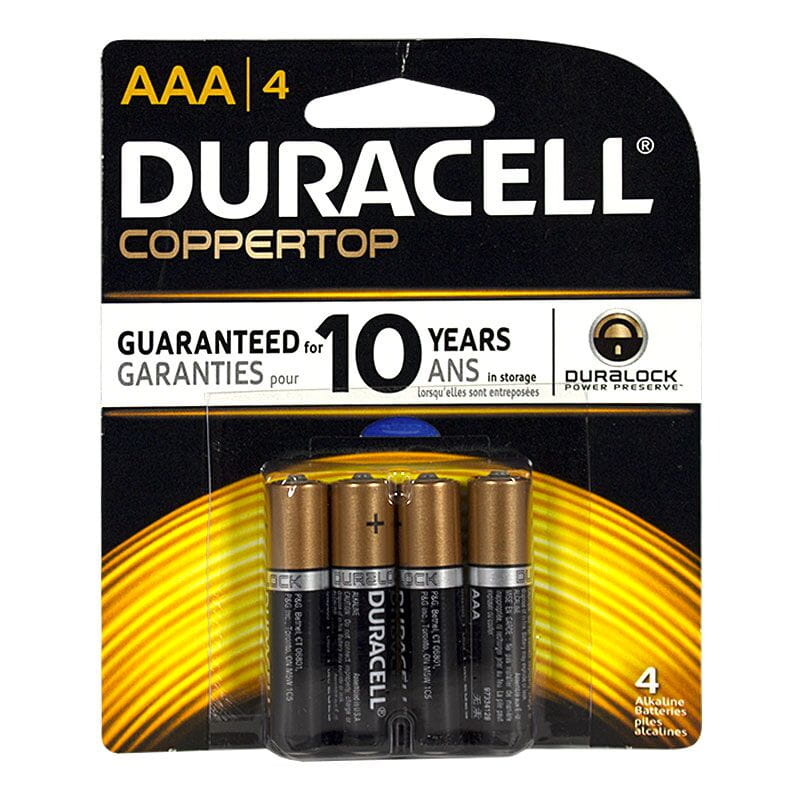 Duracell Coppertop AAA Batteries - Card of 4