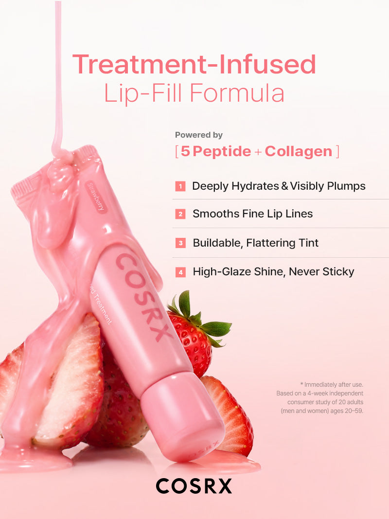 COSRX 5 Peptide Collagen Lip Fill Tinted Treatment #01 Strawberry