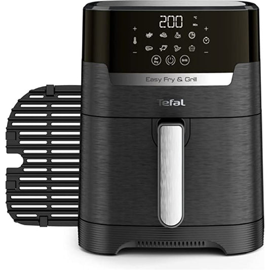 Tefal EasyFry Precision 2-in-1 Digital Air Fryer and Grill 4.2 Litre Capacity 8 Programs inc Dehydrator Black EY5058, 1550W