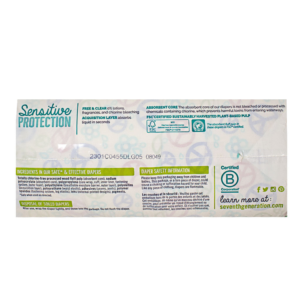 DBM - Seventh Generation Small Stage Diapers Size 4 - Pack of 25