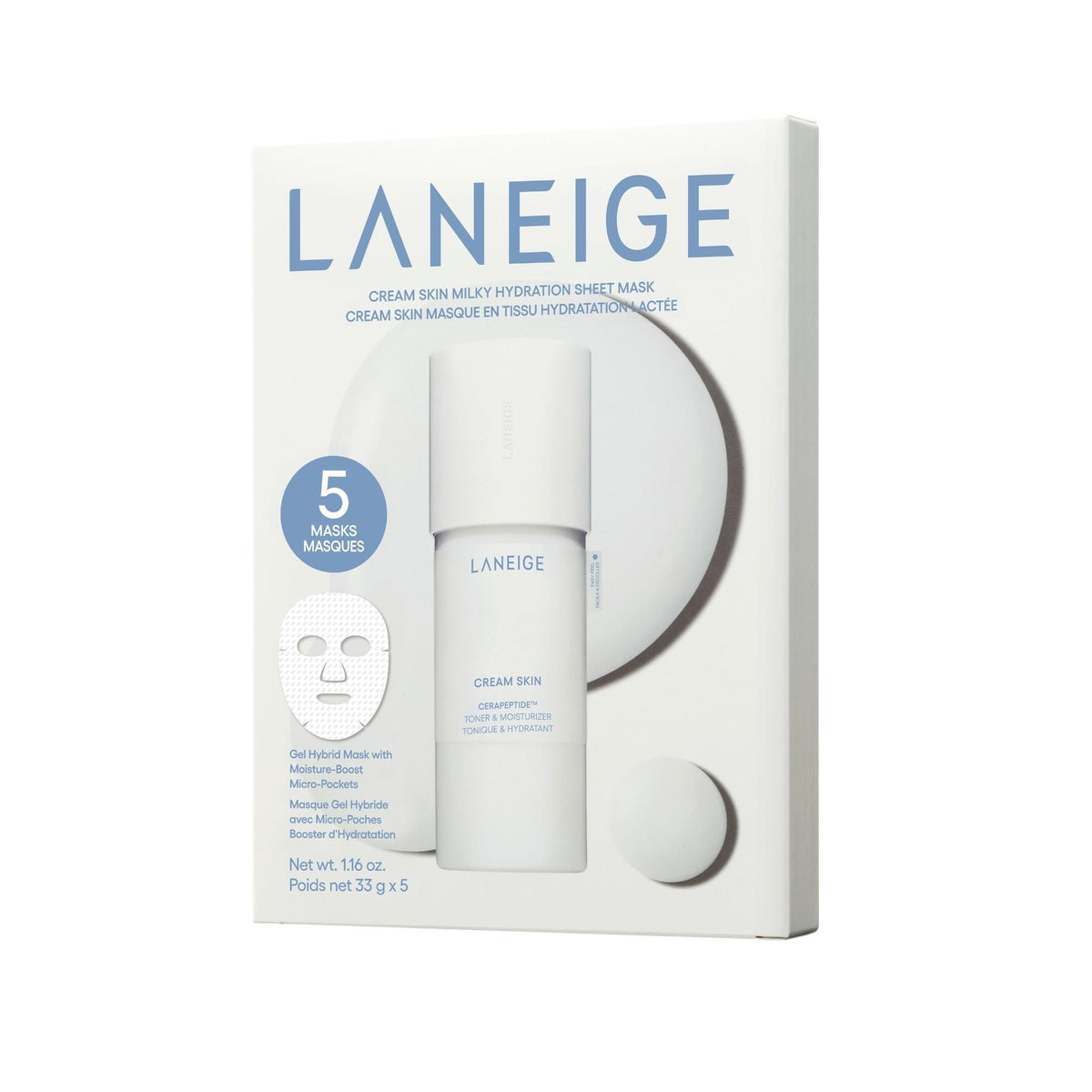 LANEIGE Cream Skin Milky Hydration Sheet Mask Set 33g x 6 sheets
