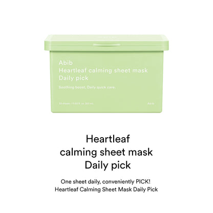 Abib Heartleaf Calming Sheet Mask Daily Pick 30 sheets