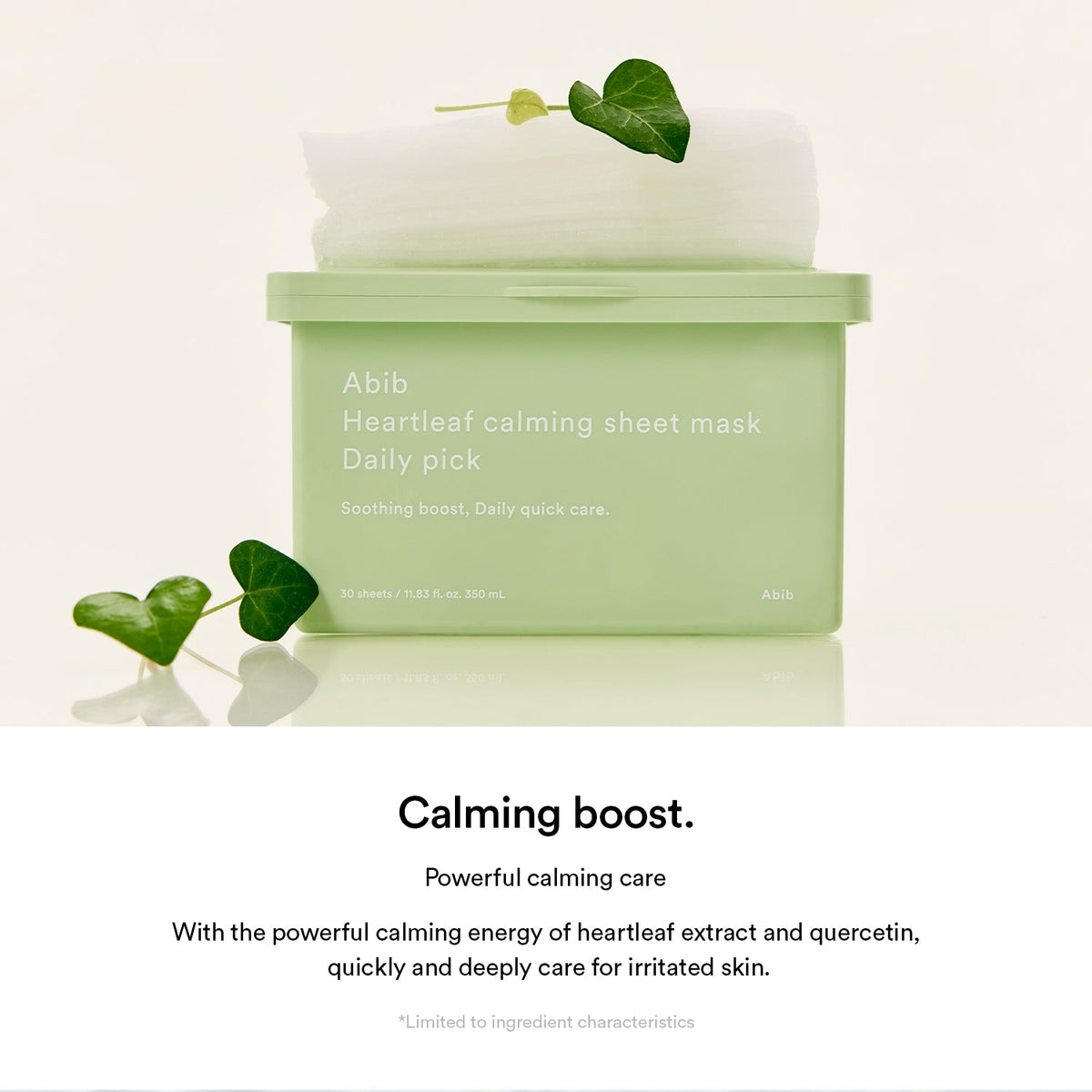 Abib Heartleaf Calming Sheet Mask Daily Pick 30 sheets