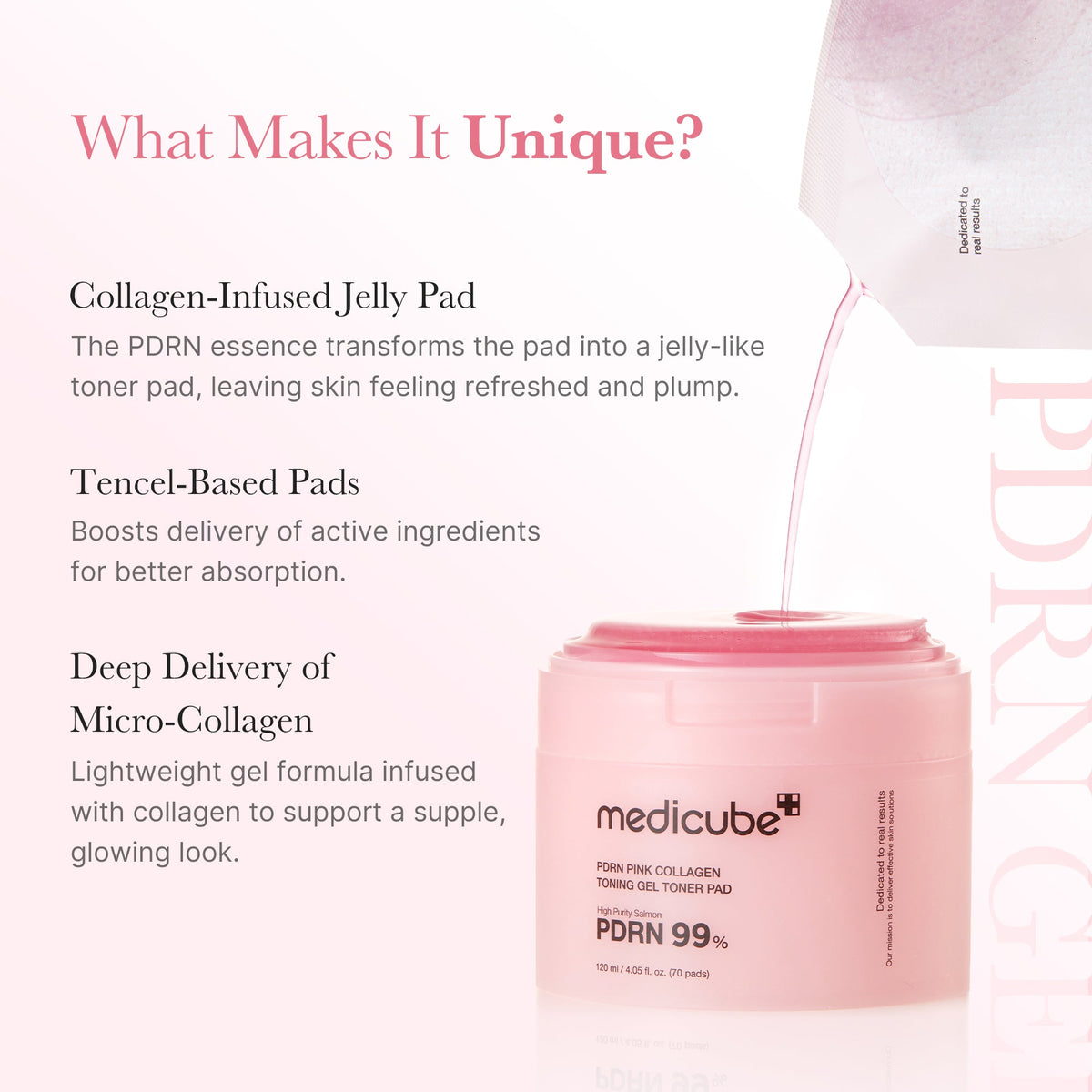 medicube PDRN Pink Collagen Toning Gel Toner Pad 70 pads