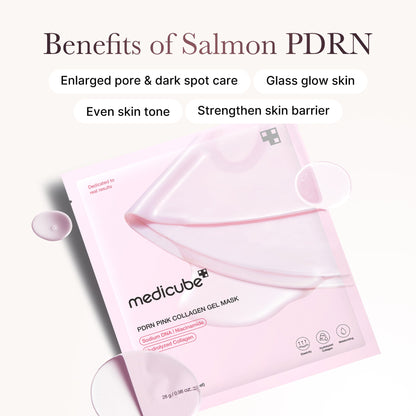medicube PDRN Pink Collagen Gel Mask Set 28g x 4 sheets